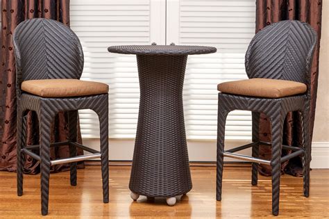 Wicker Style High Top Patio Table And Chairs 125509 Black Rock Galleries