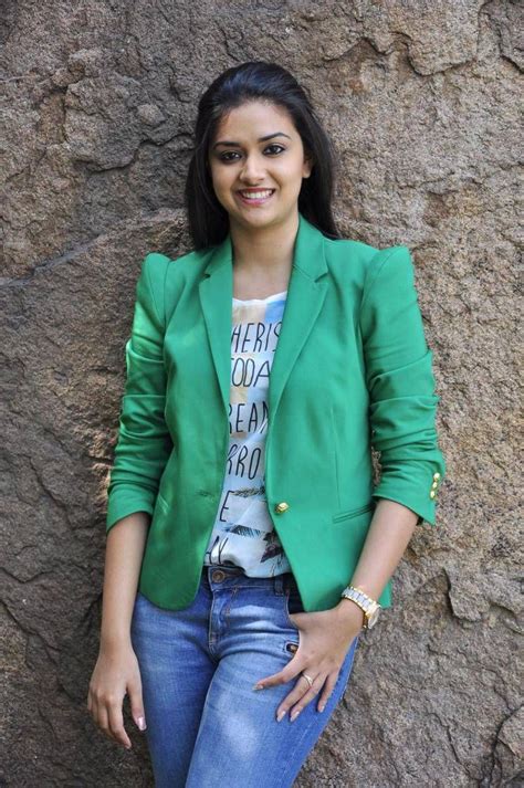 Tollywood Actress Keerthi Suresh In Blue Shirt Jeans Blue Shirt Jean Shirts Latest Pics