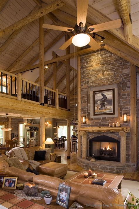 Love The Rustic Round Timbers In This Jim Barna Log And Timber Home