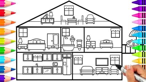 How To Draw A Doll House Doll House Coloring Pages Learn To Draw A