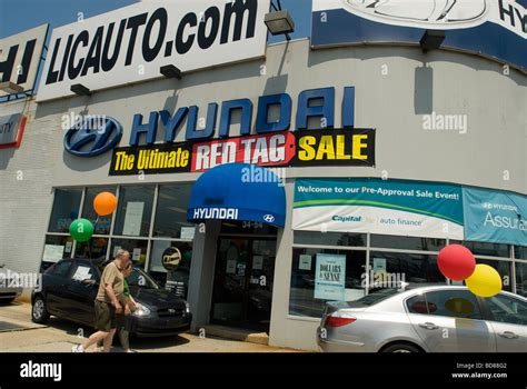 Hyundai Automobiles Are Offered For Sale At Car Dealerships On Northern
