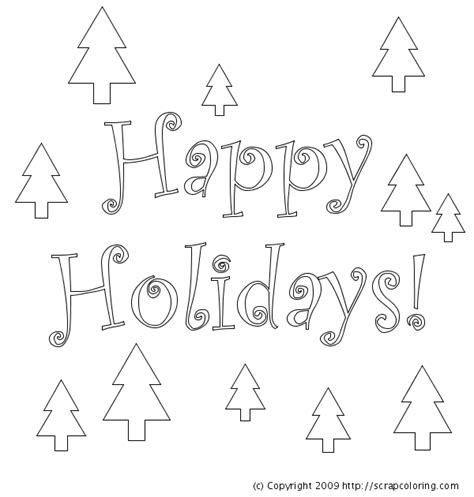 6 Best Images Of Happy Holidays Coloring Pages Printable Happy