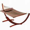 Algoma 11 ft. Caribbean Polyester Rope Hammock with Wooden Arc Stand ...