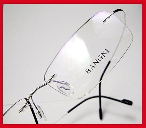 Rimless Mens Optical Prescription Beta Titanium Silver Eyeglass Frames