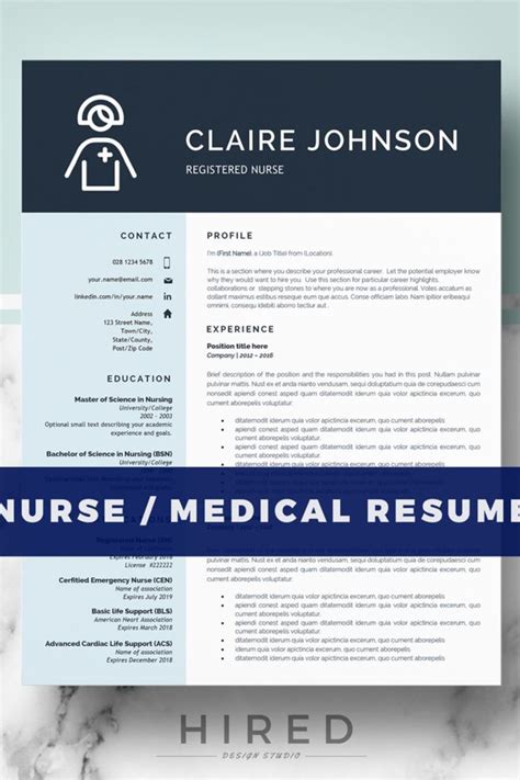 Nursing resume examples by job title. R16 - CLAIRE JOHNSON - Nurse Resume Template for Word ...