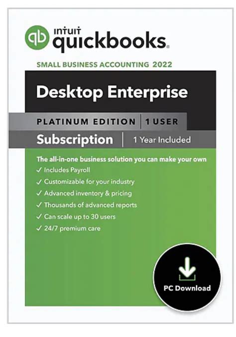 Quickbooks Desktop Enterprise 220 Platinum Core Cloud Access 1 User