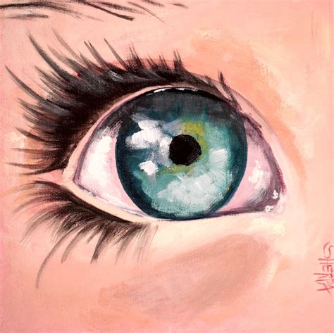 How To Paint A Realistic Eye Acrylic April Daily Painting Step By Step