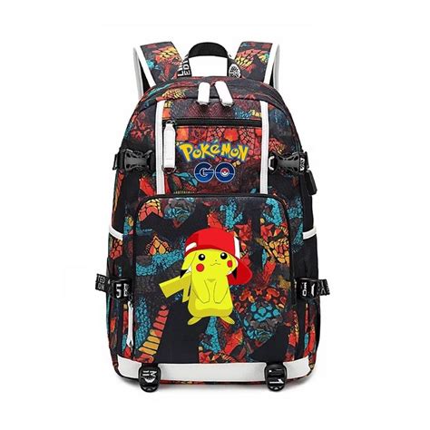 Pokemon Backpack Pikachu Bookbag Large Capacity School Bag