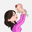 dibujos animados de madre y bebé felices Imagen Descargar_PRF Gráficos ...