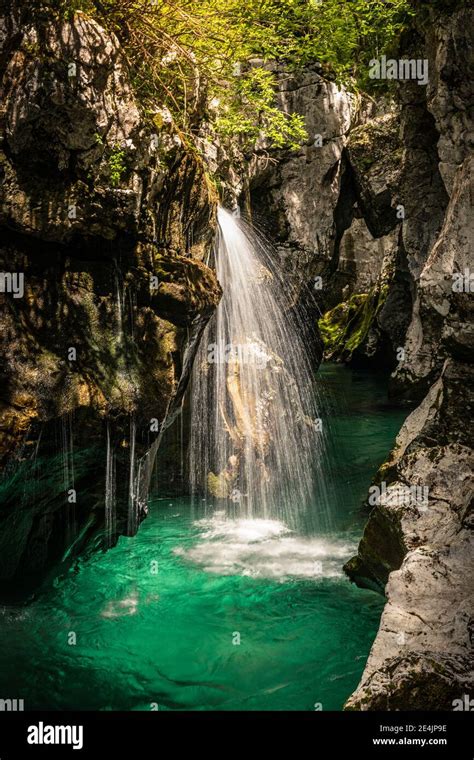 Turquoise River And Waterfall Stock Photo Alamy