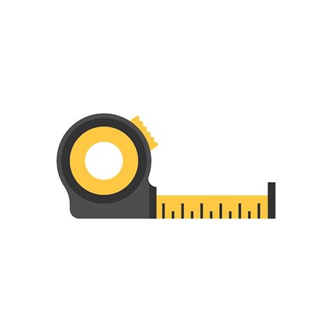 Icono de cinta métrica en estilo plano ilustración de vector de equipo