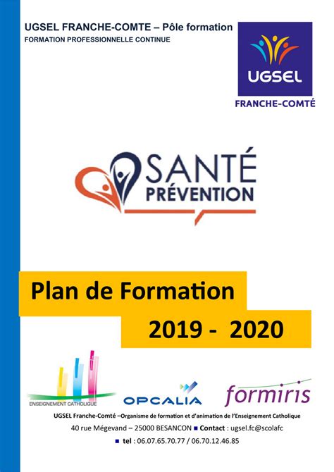Plan De Formation 2019 2020 Ugsel Fc By David Grisot Flipsnack