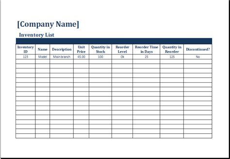 Inventory Count Sheet Template Excel Riset
