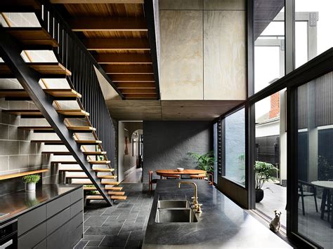 Gorgeous Grays And Industrial Modern Reshape Melbourne Terrace House