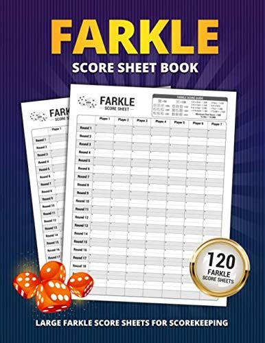 Farkle Score Sheet Book 120 Large Score Sheets For Scorekeeping