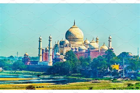 View Of Taj Mahal From Agra Fort Uttar Pradesh India ~ Architecture