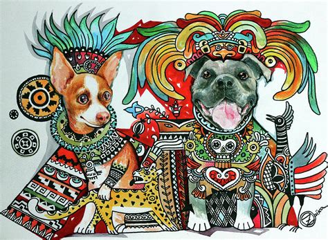 Chihuahua And Pitbull In Mexico Painting By Oxana Zaika Fine Art America