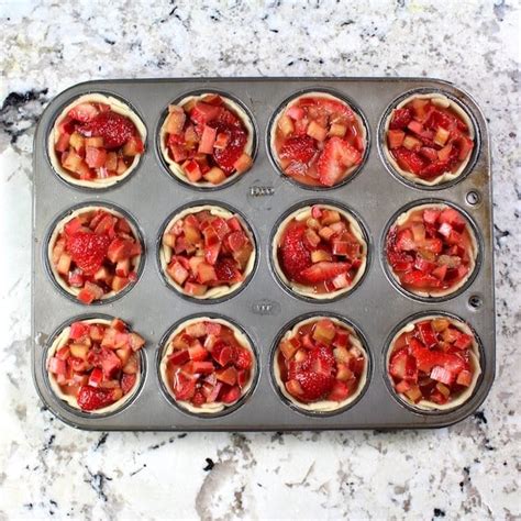 Mini Strawberry Rhubarb Pies In Muffin Tins Taste And See