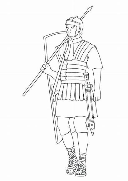 Roman Coloring Soldier Pages Reigns Soldiers Centurion