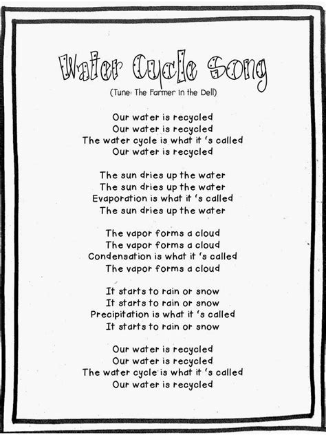 The poem still has to be engaging, but rhymes can help the musicality of the poem to help kids avoid getting lost. Water Cycle | Water cycle, Water cycle song, Second grade ...