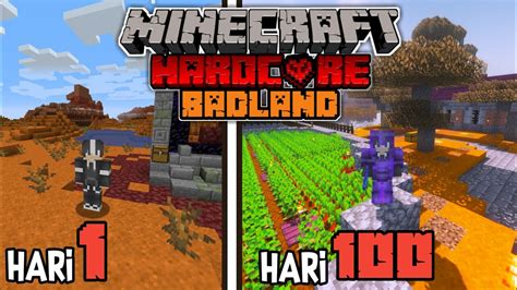 100 Hari Di Minecraft Hardcore Tapi Badland Only YouTube