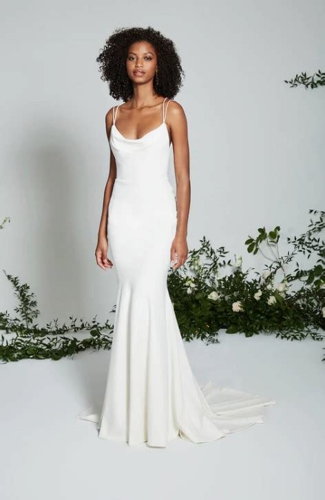 Cowl Neck Fit And Flare Wedding Dress With Low Back Kleinfeld Bridal