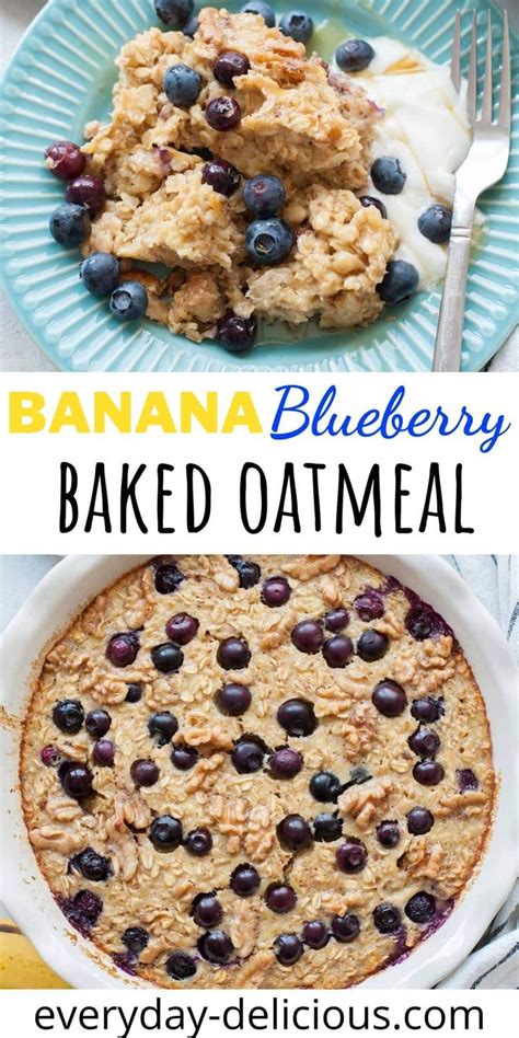This Banana Blueberry Baked Oatmeal Has Become One Of Our Favorite Breakfasts Lately It S Made