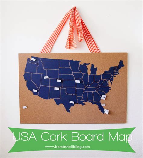 Usa Cork Board Map