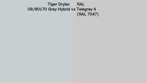 Tiger Drylac 09 90170 Grey Hybrid Vs RAL Telegrey 4 RAL 7047 Side By