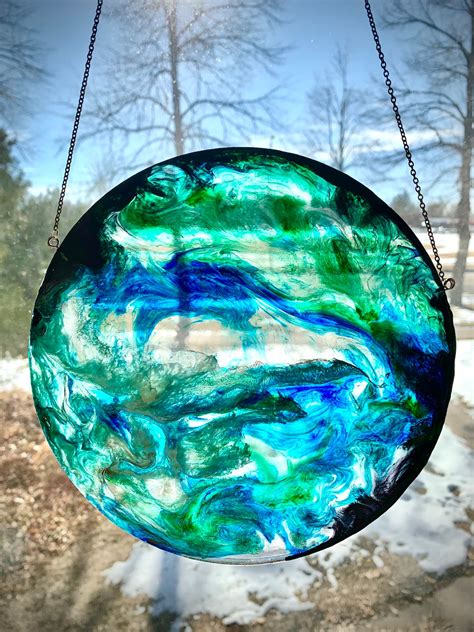 Epoxy Resin Wall Hanging Stained Glass Art Glass Art Etsy