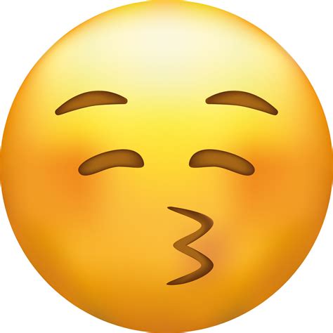 Besos Emoji Con Cerrado Ojos Beso Emoticon Con Contento Rubor Rostro