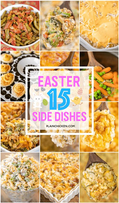 See more ideas about chicken recipes, meals, chicken dishes. Top 15 Side Dishes for Easter Dinner - Plain Chicken