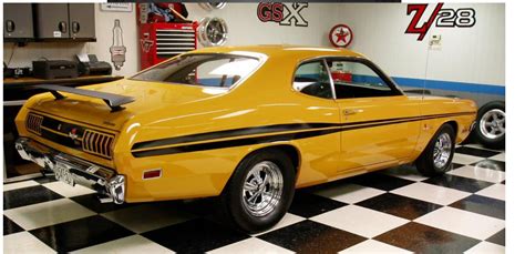 71 340 Demon Bahama Yellow Rear View Dodge Muscle Cars Mopar Cars