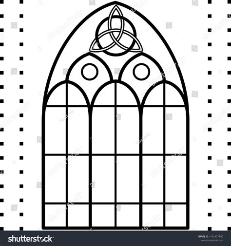 Gothic Window Icon Outline Style Stock Vector Royalty Free 1442477390