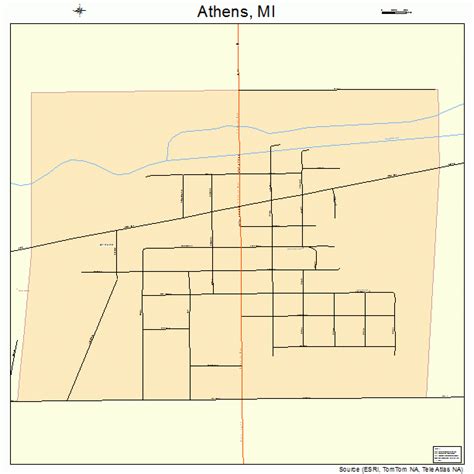 Athens Michigan Street Map 2603880