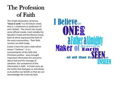 Ppt The Profession Of Faith Powerpoint Presentation Id2593851