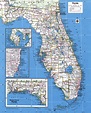 Large detailed administrative map of Florida state with major cities ...