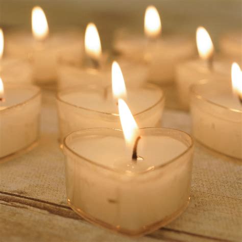 12 Pack White Heart Shape Tealight Love Candles Efavormart
