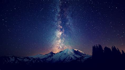 Free Download Mountain Blue Mountain Nature Night Star 1600x900 For