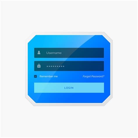 Elegant Blue Login Form Template Vector Free Download