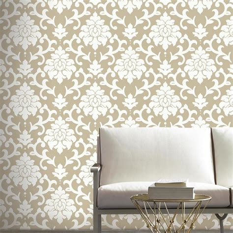 Peel and stick wallpaper is also a better option because it's quick and easy to install. DAMASK GOLD PEEL & STICK WALLPAPER |Peel And Stick Decals ...