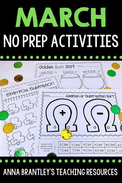March Themed Math And Reading Activities Literacy Printables March