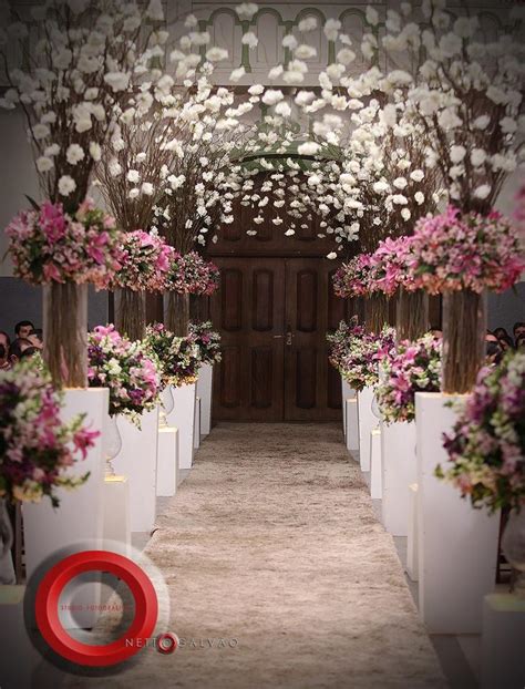 Wedding Aisle Decorated With Pink And White Flowers 2040430 Weddbook