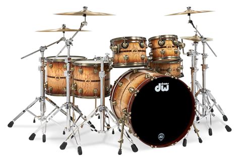 Dw Drums 50th Anniversary Ltd 6 Piece Kit Persimmon And Spruce Burnt