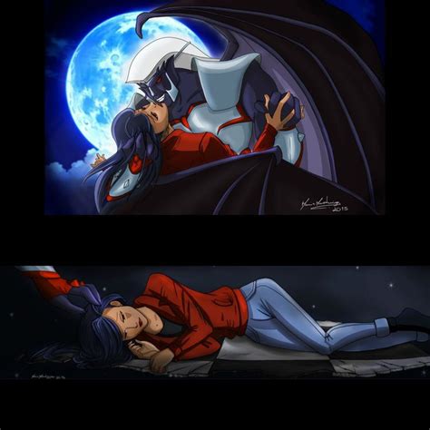 Two Pictures Of The Same Person Laying Down In Front Of A Full Moon