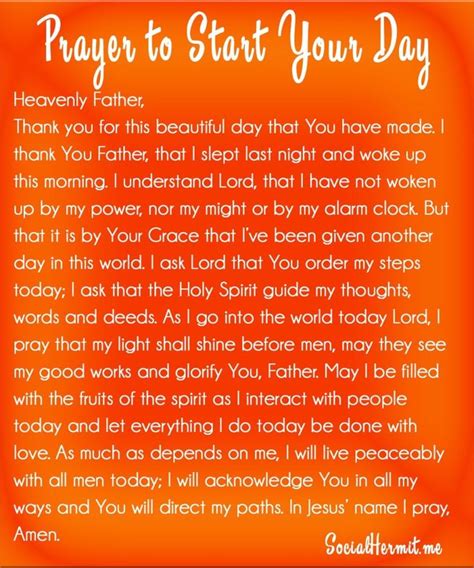 Prayer To Start Your Day A Great Way To Begin Your Day Good