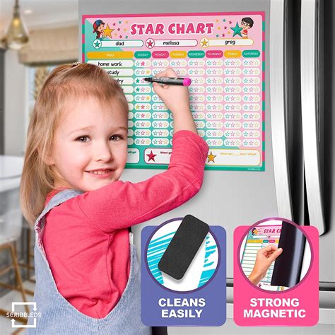 Magnetic Reward Chart With Markers 13x17 Enhance Your Childs
