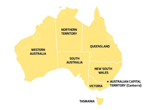 Australia Map With States And Territories New South Wales Australia