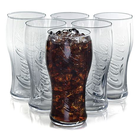 Libbey 16 5 Ounce Curved Coca Cola Soft Drink Glass Set Of 6