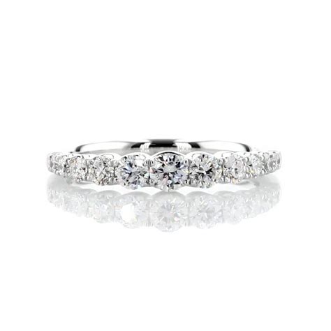 Selene Graduated Diamond Anniversary Ring In 14k White Gold 58 Ct Tw